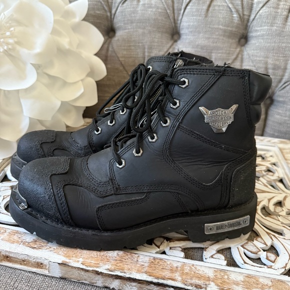 Harley Davidson Black Men’s Moto Boots 11 - Picture 1 of 11